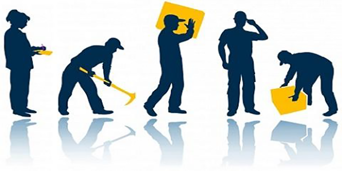 grafica con uomini che lavorano