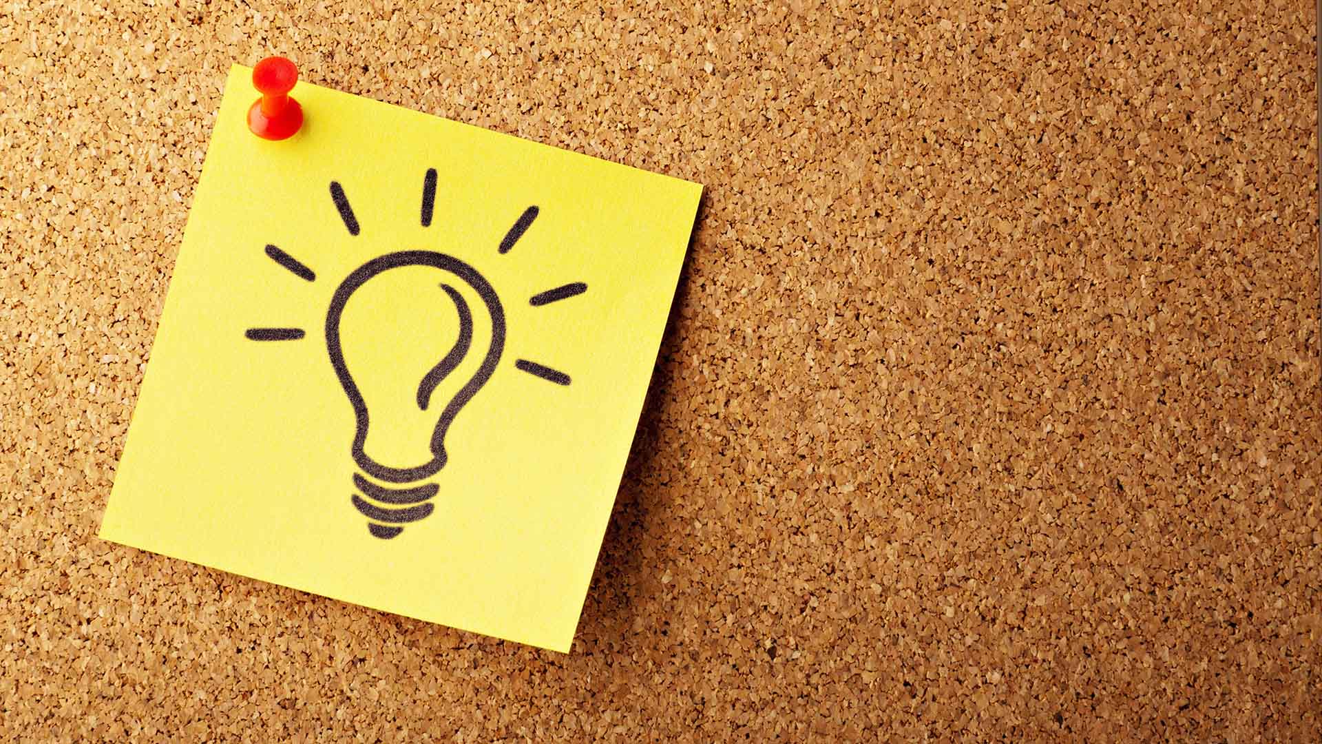 Post-it con lampadina disegnata
