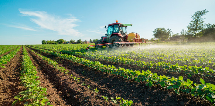 campo agricolo con trattore